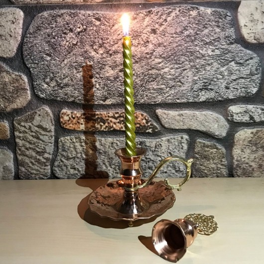 Copper Candle Holder And Candle Extinguisher