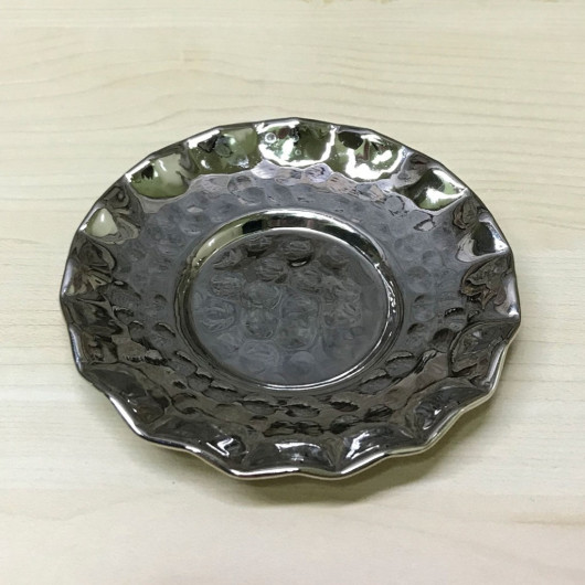 Cuffed Copper Tea Plate