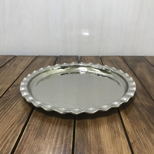 Forged Copper Notched Tray 24 Cm