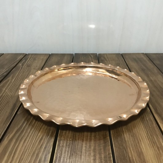 Forged Copper Notched Tray 24 Cm