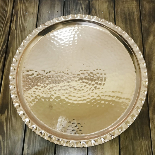 Forged Copper Notched Tray 38 Cm