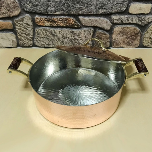 Forged Copper Flat Pot 25 Cm