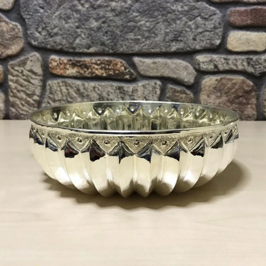 Silver Plated Sliced Copper Bath Bowl