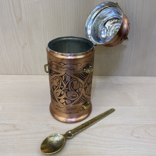 Embroidered Copper Coffee Box Scotch Tumbled
