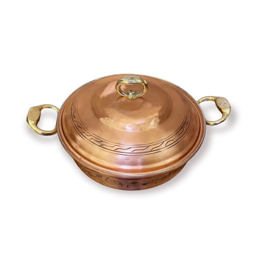Embroidered Copper Low Pot No:1