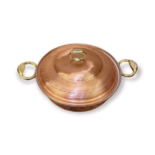 Embroidered Copper Low Pot No:2