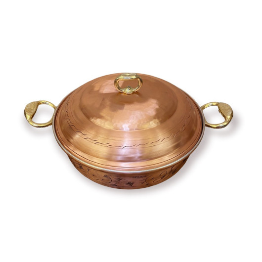 Embroidered Copper Low Pot No:3