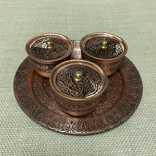 Embroidered Tabletop Copper Spice Rack