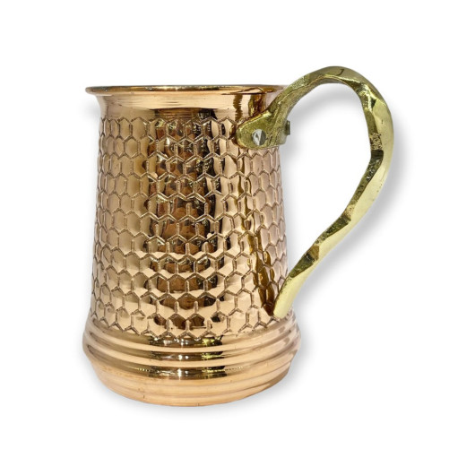 Copper Mug Decorated With Honeycomb Shape