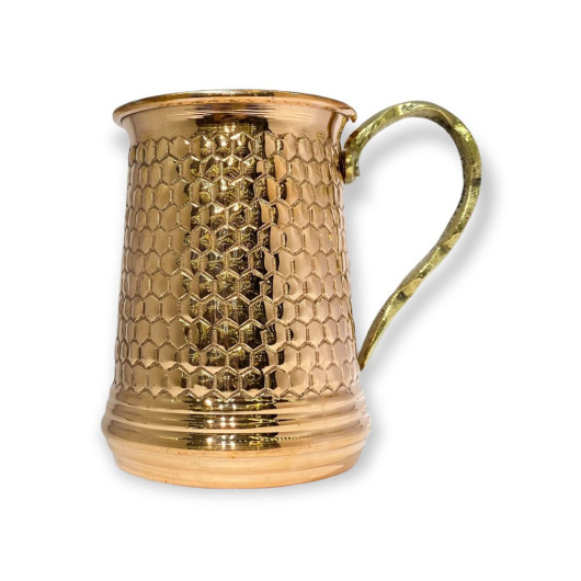 Copper Mug Decorated With Honeycomb Shape