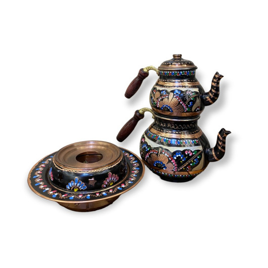Large Enamelled Teapot Set