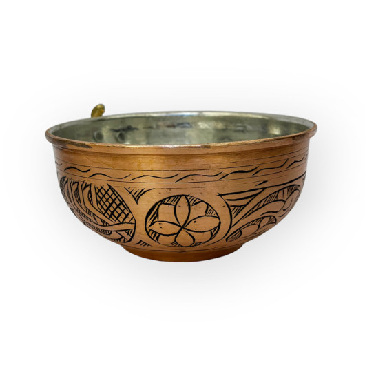 Scotch Embroidered Copper Buttermilk Bowl