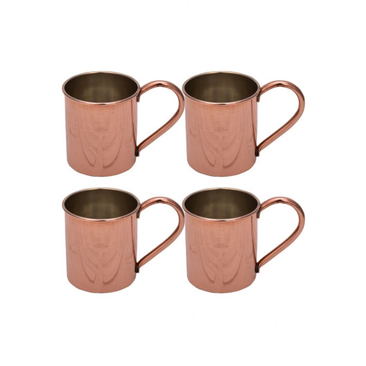 Turna Copper Cup 1 No. Straight 330 Ml Set Of 4 Red Turna0481-41