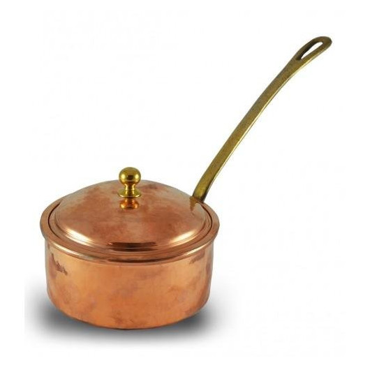 Turna Copper Dalyan Sauce Holder With Lid 14 Cm Hand Forged Red Turna4802-1