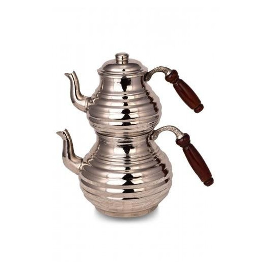 Turna Copper Sliced Teapot No. 2 Thick Hand Forged Nickel Turna1958-2