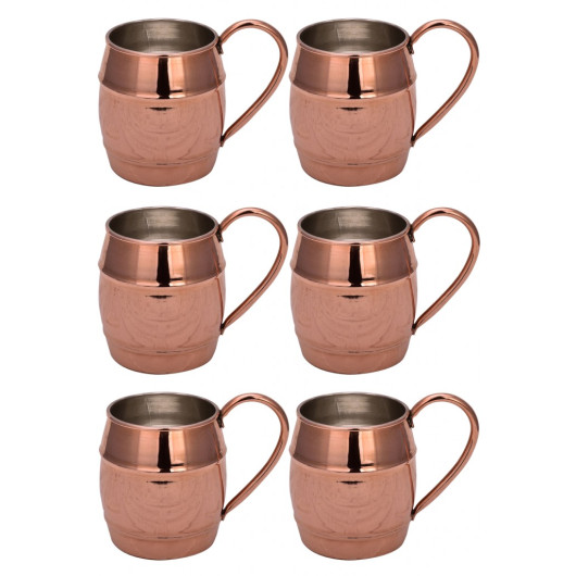 Turna Copper Grande Cup 2 No. Straight 1000 Ml Set Of 6 Red Turna0464-61