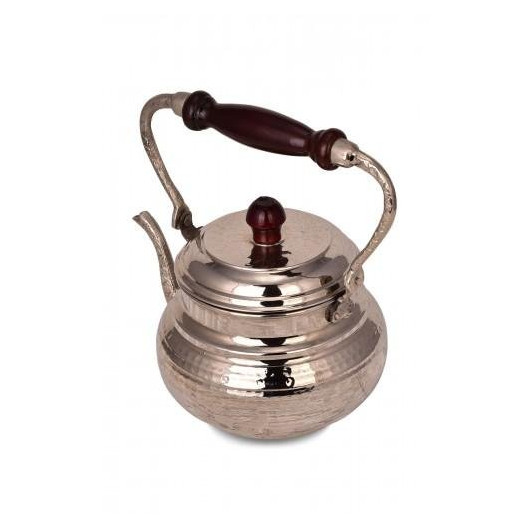 إبريق شاي إيطالي من النحاس مصنوع يدوياً لون النيكل من Turna1961-2