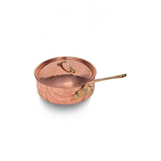 Turna Copper Low Pot Single Handle 3 No 22 Cm Hand Forged Red Turna8164-1