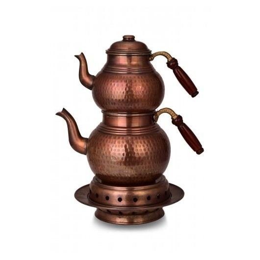 Turna Copper Classic Teapot No 3 Heated Set Hand Forged Oxide Turna1973-3