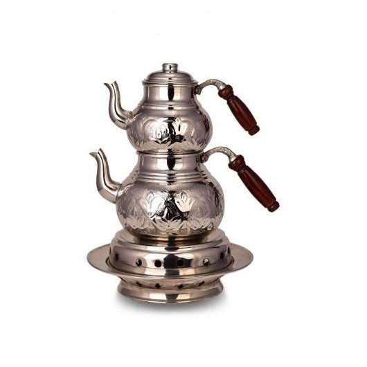 Turna Copper Classic Teapot Warmer Set No. 2 Thick Handwork Nickel Turna1957-2