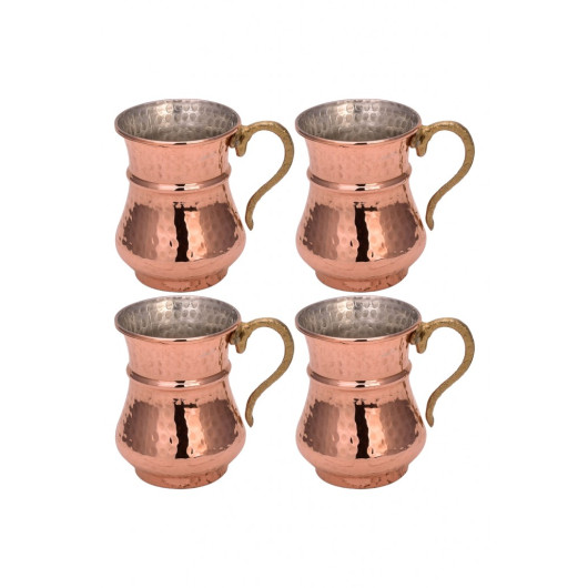 Turna Copper Cord Mug Machine Forged 250 Ml Set Of 4 Red Turna0488-41
