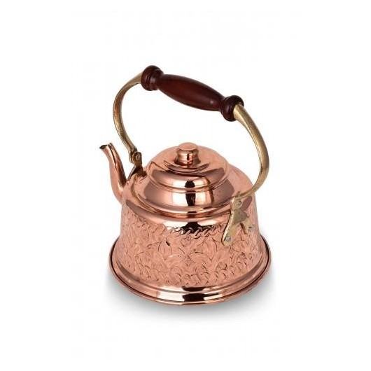 إبريق شاي من النحاس مصنوع يدوياً لون أحمر نحاسي من Turna1968-1