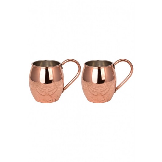 Turna Copper Moscow Mule Cup Flat 500 Ml Set Of 2 Red Turna0493-21