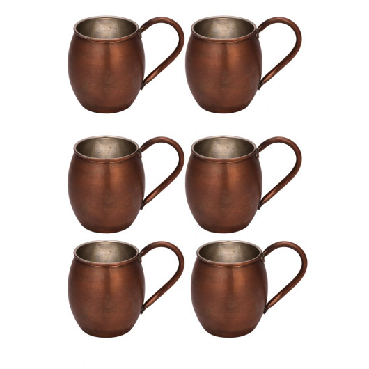 Turna Copper Moscow Mule Glass Straight 500 Ml 6 Piece Set Oxide Turna0493-63