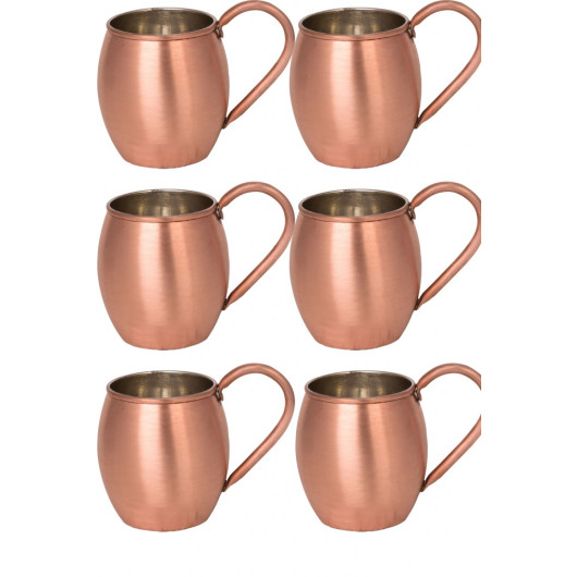 Turna Copper Moscow Mule Cup Flat 500 Ml Set Of 6 Scotch Turna0493-64