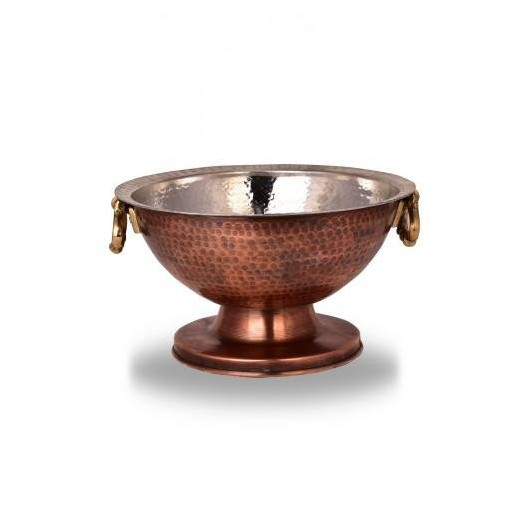Turna Copper Punch Presentation Bowl 27 Cm Hand Forged Oxide Turna2561-3