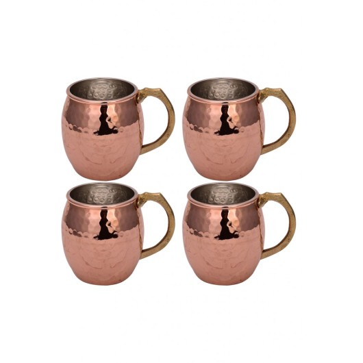 Turna Copper Riva Cup Hand Forged 550 Ml Set Of 4 Red Turna0466-41