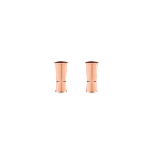 Turna Copper Shot Glass Straight 40 Ml Set Of 2 Red Turna0473-21