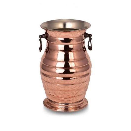 Turna Copper Hyacinth Vase With Handle Plain Red Turna2554-1