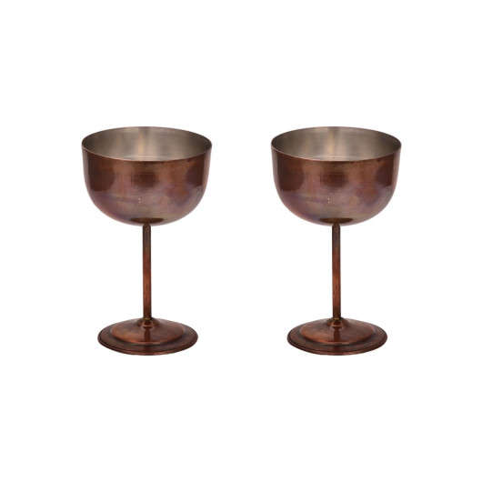 Turna Copper Vino Glass No 2 Straight 400 Ml Set Of 2 Oxide Turna0457-23