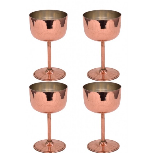 Turna Copper Vino Glass No 2 Straight 400 Ml Set Of 4 Red Turna0457-41