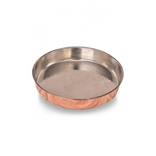 Turna Copper Side By Side Round Oven Tray 28 Cm Hand Forged Red Turna4849-1