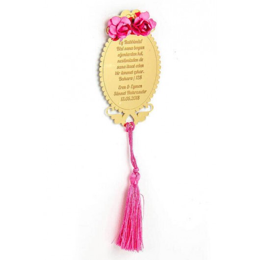 10 Pieces Mirrored Plexi Magnet Wardrobe Ornament Pink Tassel