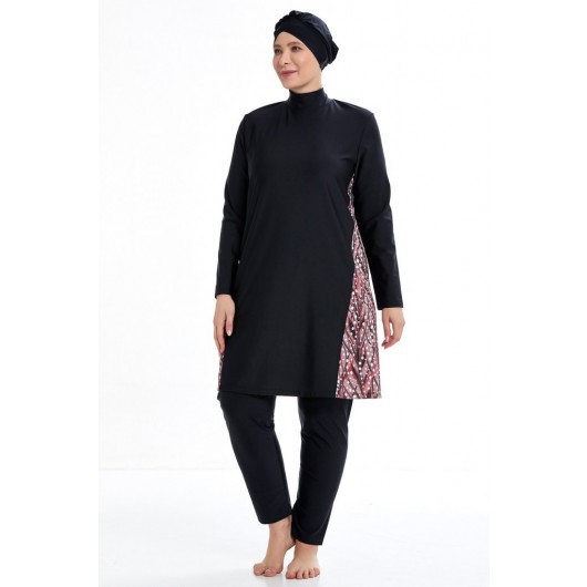 Adasea Black Lycra Hijab Battal Fully Covered Hijab Swimsuit