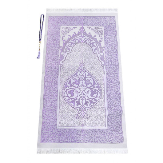 For My Dear Father, Special Cylinder Boxed Set With Prayer Rug And Pearl Rosary - Lilac Color