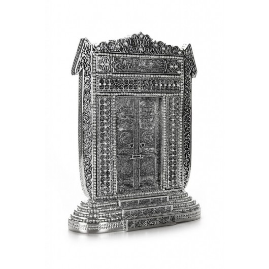 Elif Kaaba Door Crystal Stone Decorated Religious Gift Trinket Silver Color