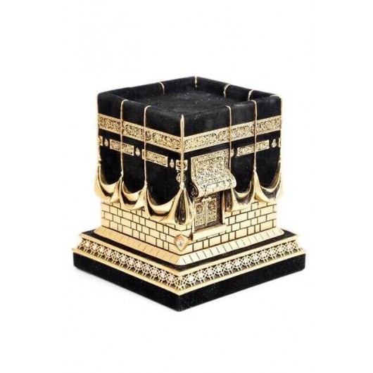 A Decorative Piece In The Shape Of The Kaaba, Small Size, Golden Color