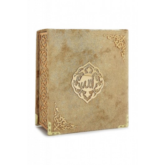 Pocket Size Gift Quran Set With Velvet Covered Box - Gold