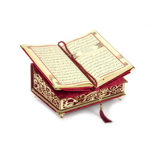 Gift Quran Set Red With Velvet Covered Case
