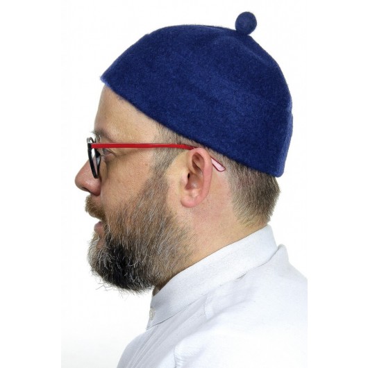 قبعة من صوف اللباد - بلون كحلي
