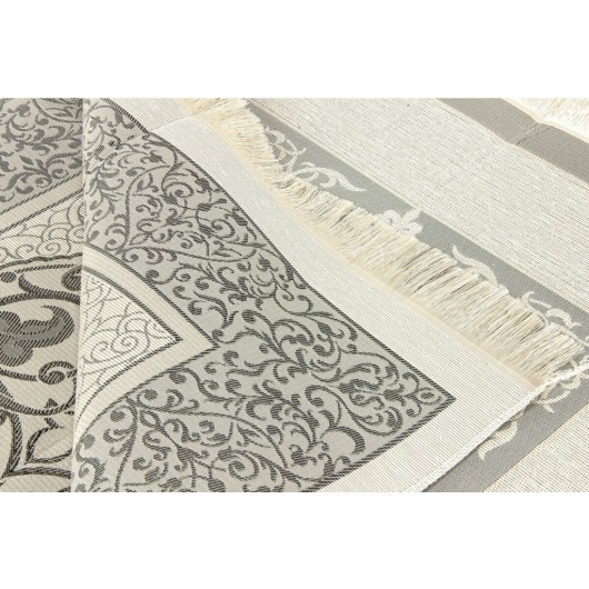 Luxury Light Color Ottoman Taffeta Prayer Rug Gray