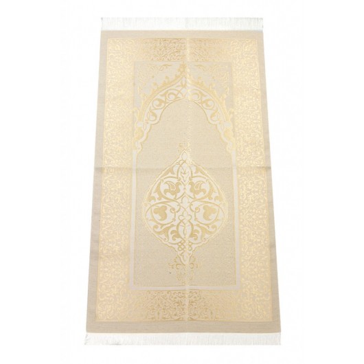 Luxury Light Color Ottoman Taffeta Prayer Rug Gold