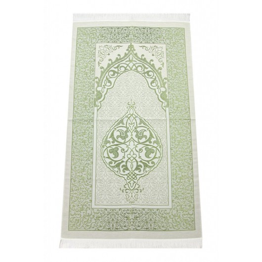 Luxury Light Color Ottoman Taffeta Prayer Rug Green Color