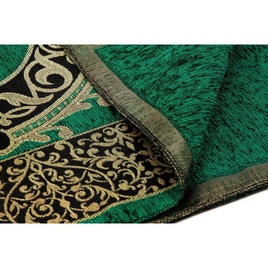 Luxury Ottoman Chenille Prayer Mat Rosary Gift Green
