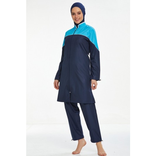 Full Covered Hijab Swimwear Maresiva Navy 0552-22