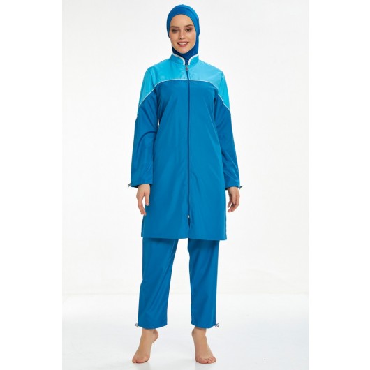Full Covered Hijab Swimwear Maresiva Petrol 0552-22
